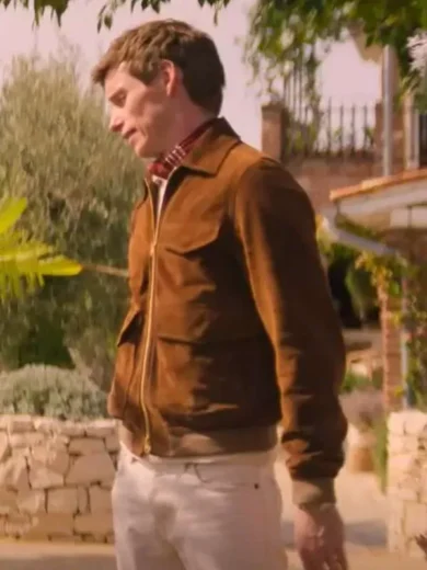 Eddie Redmayne The Day of the Jackal Brown Bomber Jacket