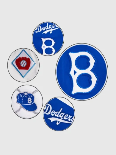 MLB Brooklyn Dodgers Men's Rib Wool Varsity Jacket Royal Blue White
