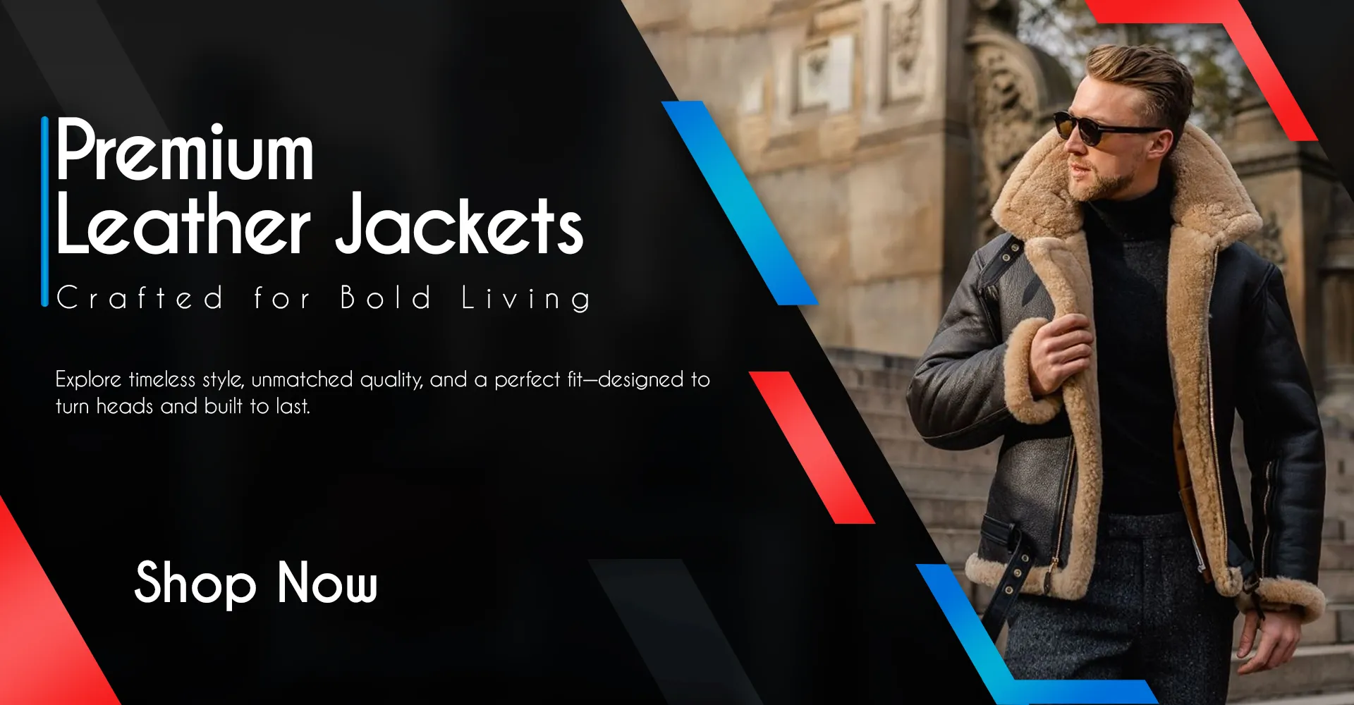 premium leather jacket banner