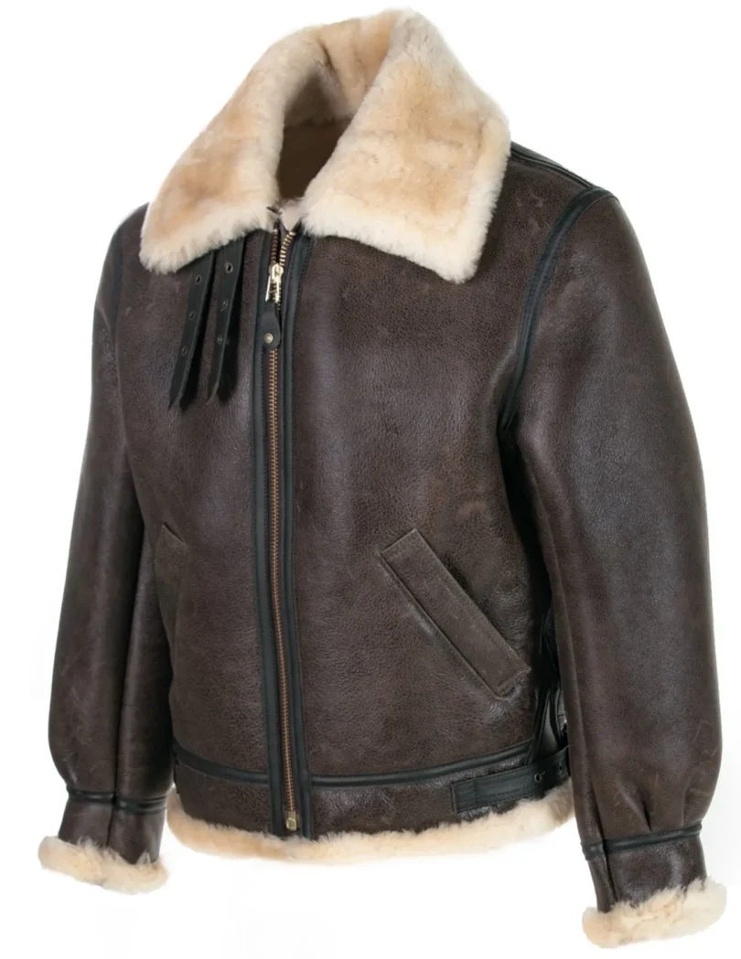 Classic B-3 Sheepskin brown Leather Jacket