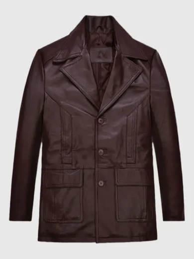 Johnny Depp Donnie Brasco Maroon Leather Blazer Jacket