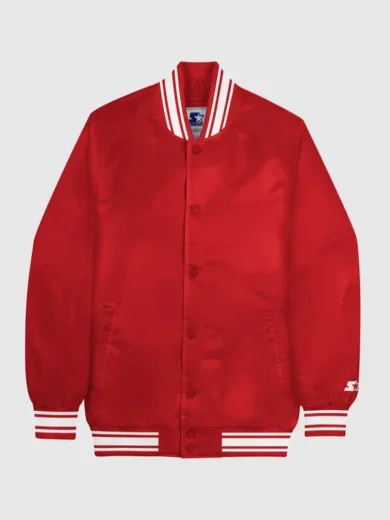 Starter Red Starter Locker Room Full-Snap Satin Jacket Red