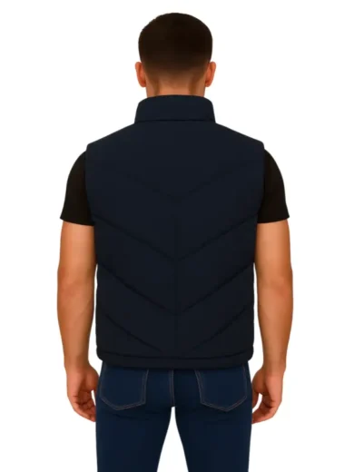 70s Men’s Blue Puffer Vest back