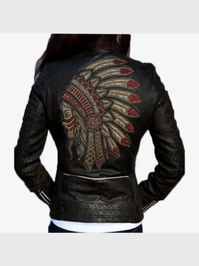 Affliction Black Premium Divergent Womens Biker Leather Jacket