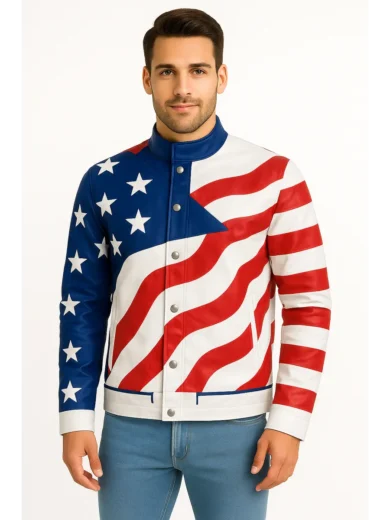 American Flag Vanilla Ice Leather Jacket