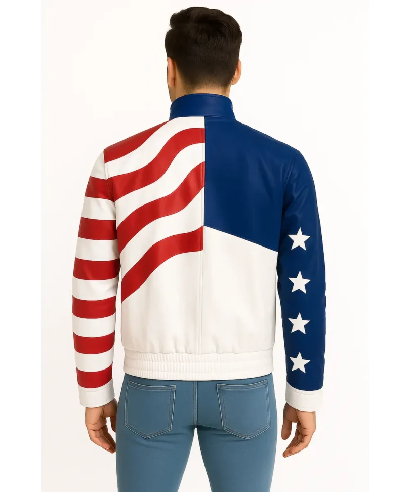 American Flag Vanilla Ice Leather Jacket back