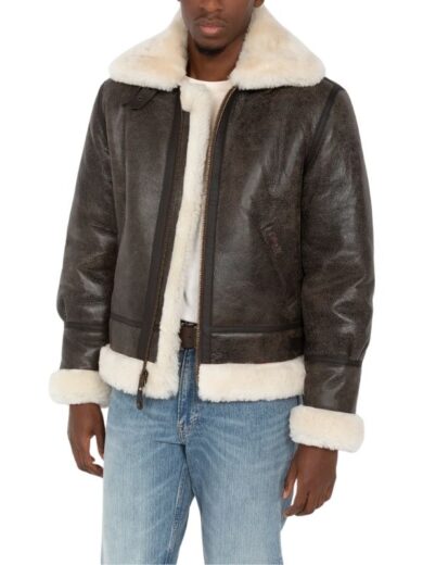 B-3 Sheepskin Leather Bomber Jacket