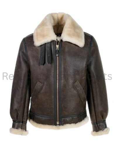 B-3 Sheepskin Leather Bomber Jacket