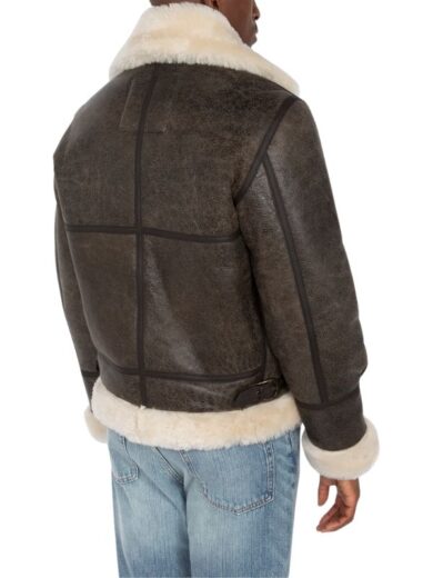 B-3 Sheepskin Leather fur Bomber Jacket