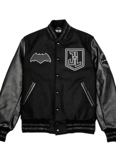 Batman Justice League Black Varsity Jacket