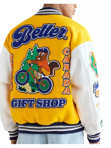 Better Gift Shop Buddy Yellow and White Varsity Jacket