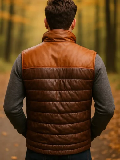 Bridger Leather Down Vest back
