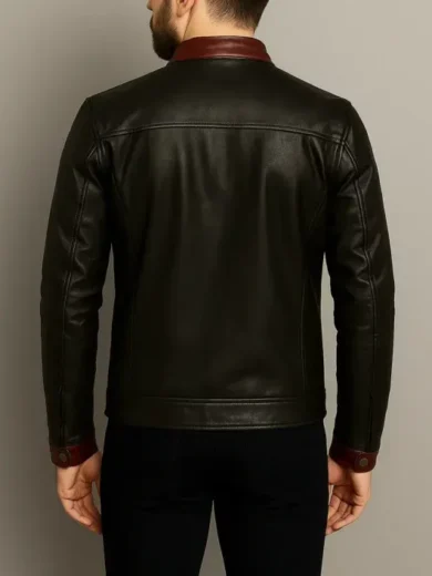 Men Classic Black Leather Jacket