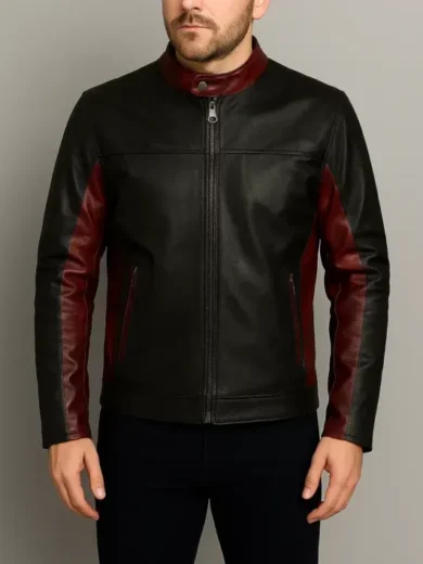 Men Classic Black Leather Jacket