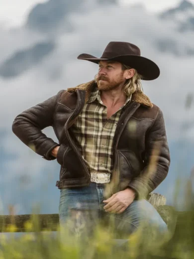 NewBrownJackson Shearling Leather Jacket
