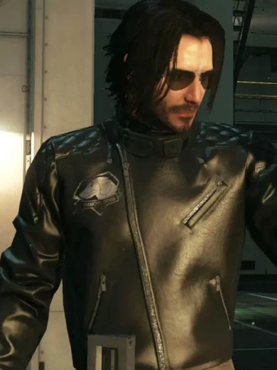Video Game Cyberpunk 2077 Johnny Silverhand Biker Black Leather Jacket