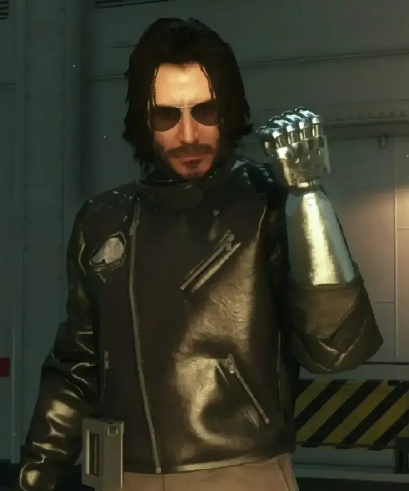 Video Game Cyberpunk 2077 Johnny Silverhand Biker Black Leather Jacket