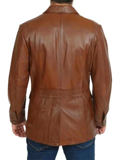 Four Pockets Brown Leather Jacket