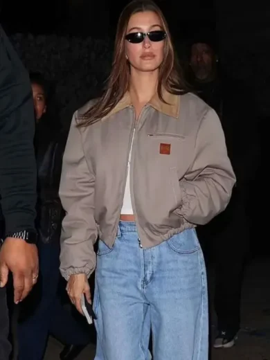 Hailey Bieber Beverly Hills Beige Jacket