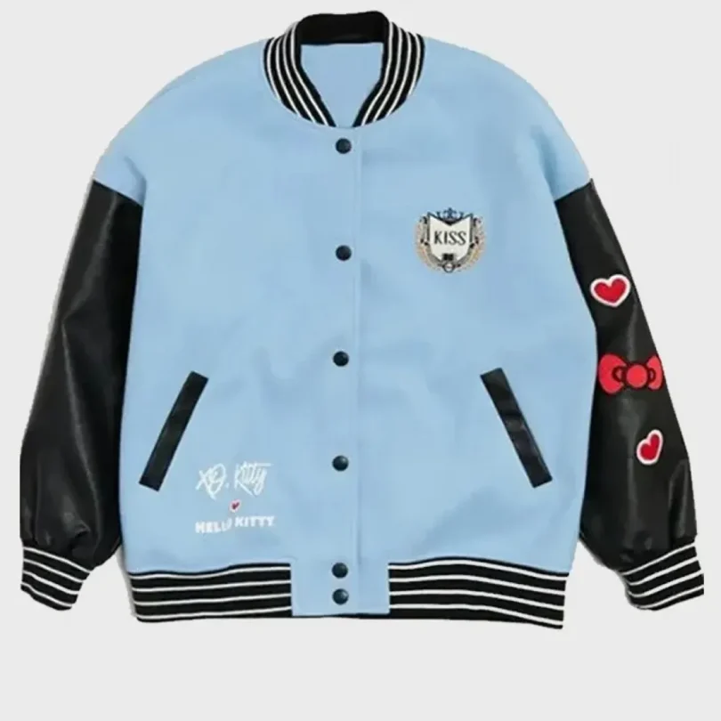 XO Kitty Hello Kitty Blue Wool Varsity Jacket
