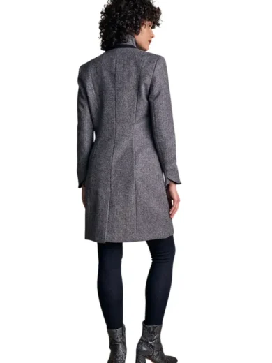 Isabella Tweed Coat - Denim Herringbone 3-Photoroom