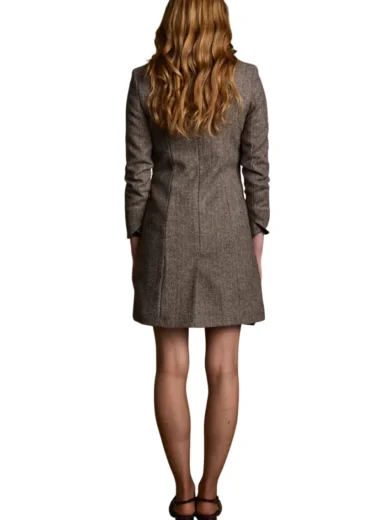 Isabella Tweed Coat - Light Tan Herringbone 3