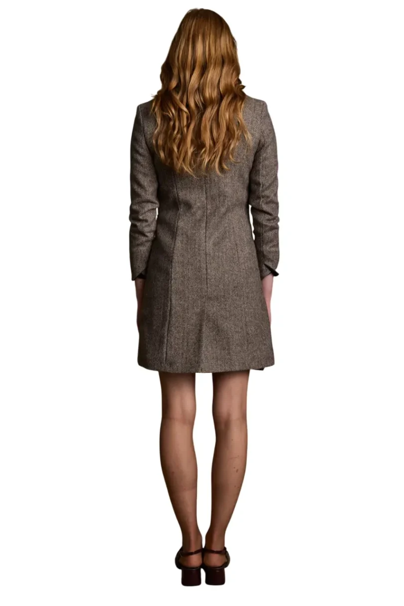 Isabella Tweed Coat - Light Tan Herringbone 3