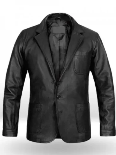 Daniel Craig Leather Blazer Front