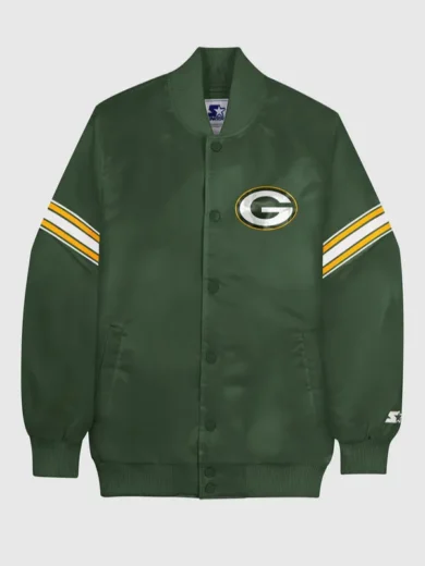 Starter Green Green Bay Packers Satin Full-Snap Starter Jacket