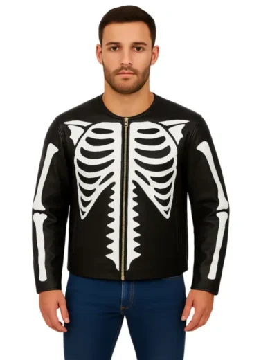 Men Skeleton Vanson Leather Jacket front