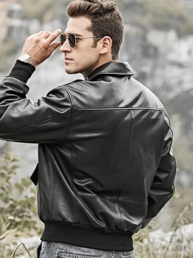 Mens-Air-Force-Pilot-Style-Black-Bomber-Leather-Jacket-3