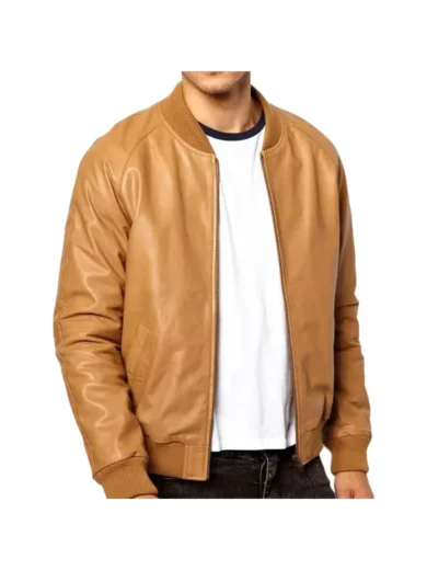 Mens-Tan-Brown-Bomber-Jacket