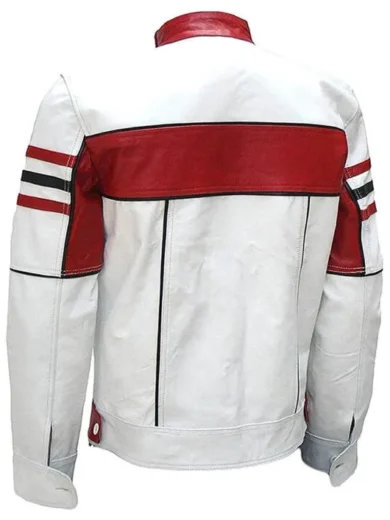 Men’s Red & White Cafe Racer Jacket