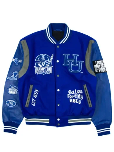 Royal Blue Hampton Motto Varsity Jacket