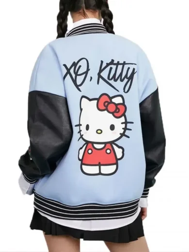 XO Kitty Hello Kitty Blue Wool Varsity Jacket