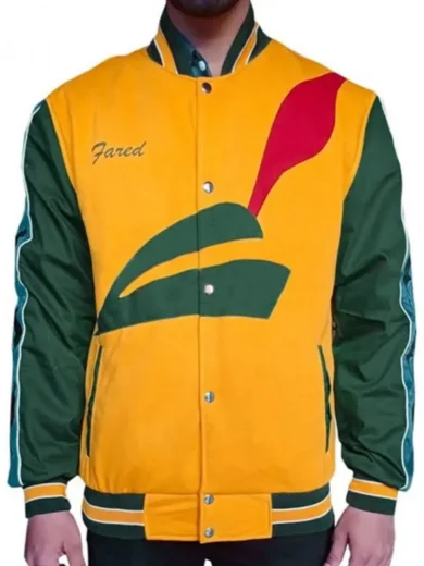 Yellow Black Utah Jazz Renegade Varsity Satin Jacket