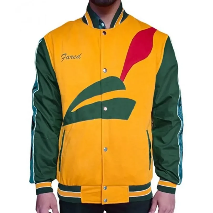 Yellow Black Utah Jazz Renegade Varsity Satin Jacket