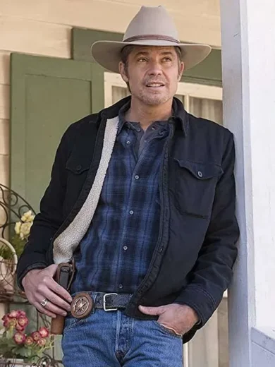 Justified Raylan Givens Black Cotton Sherpa Jacket