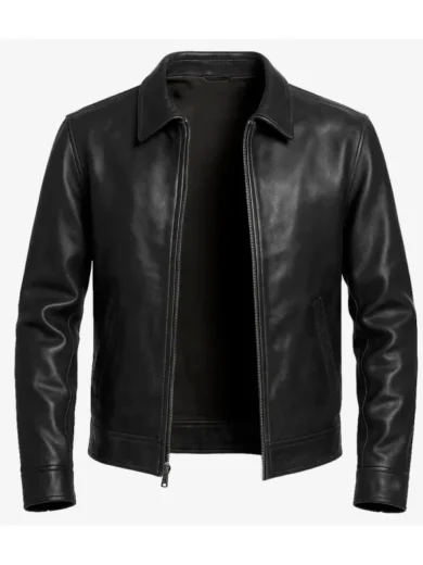 Men's Mike Harrington Black Leather Jacket
