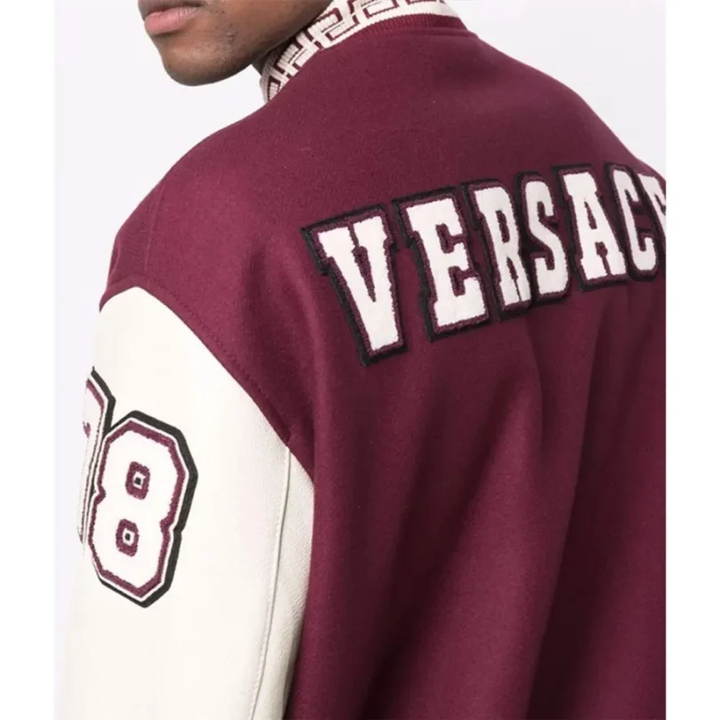 V Felted-Wool and Leather Varsity Jacket