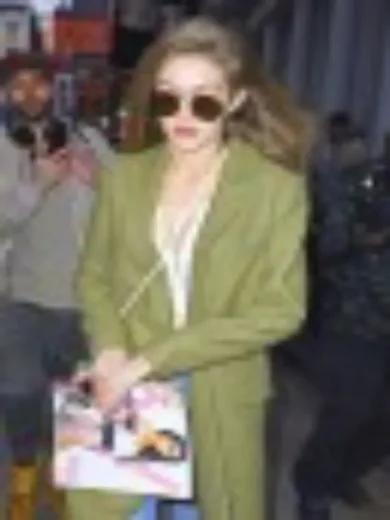 Gigi Hadid Olive Green Woolen Coat