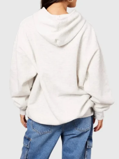 Oversized Grey Graphic Pullover Hoodie