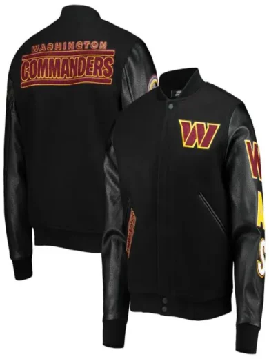 Washington Commanders Black Varsity Jacket