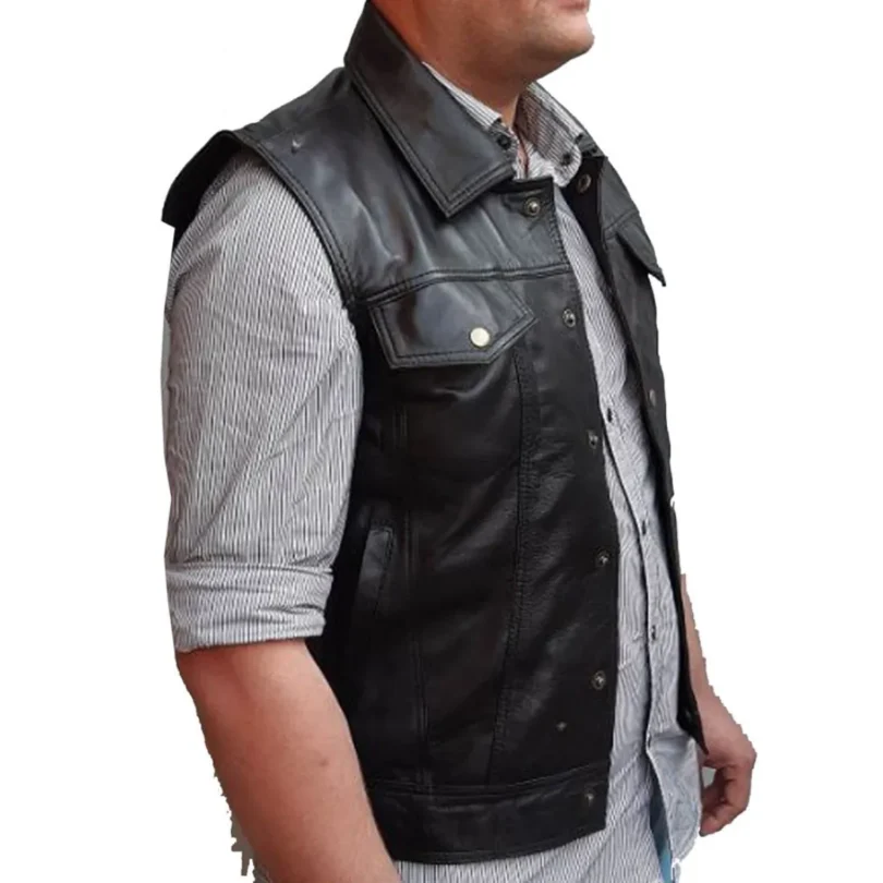 The Warriors Rogues Black Leather Vest