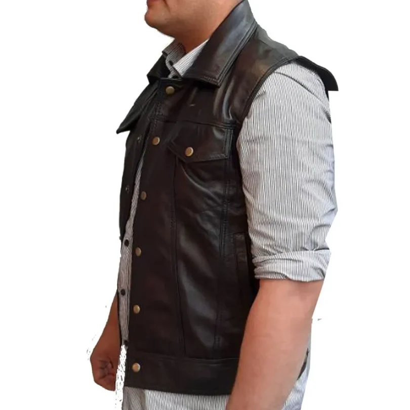 The Warriors Rogues Black Leather Vest