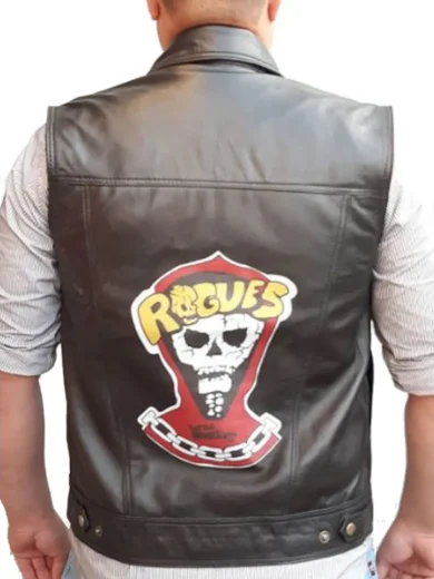 The Warriors Rogues Black Leather Vest
