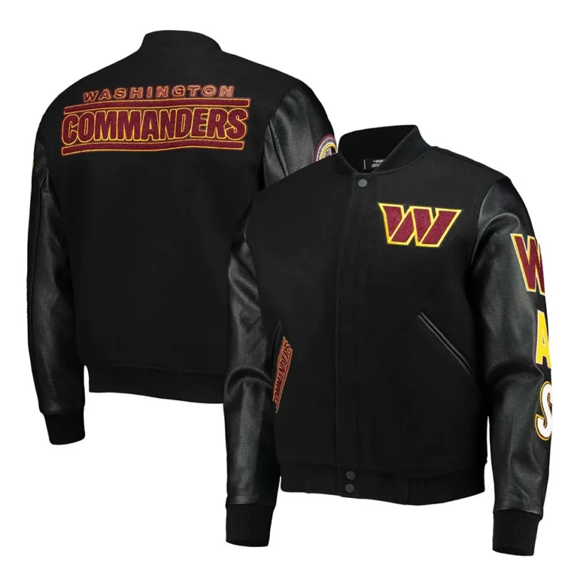 Washington Commanders Black Varsity Jacket