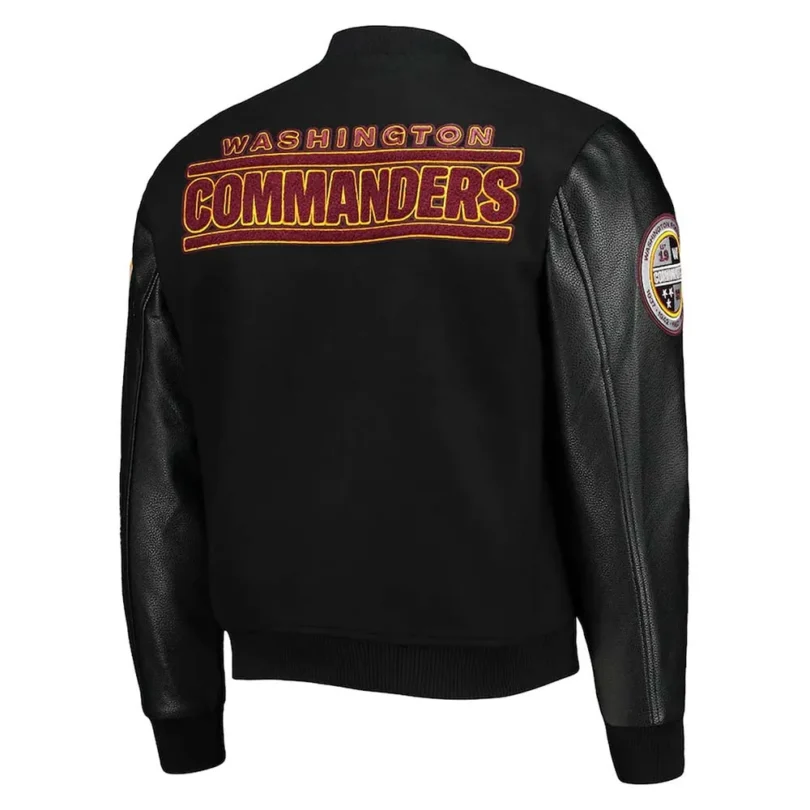 Washington Commanders Black Varsity Jacket - Image 2