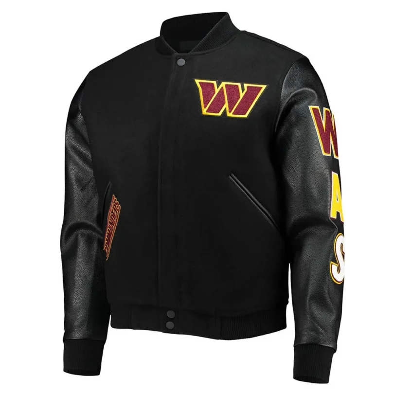 Washington Commanders Black Varsity Jacket - Image 3