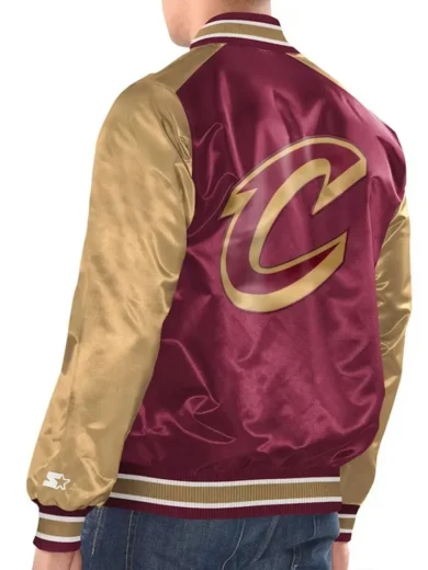 Wine/Gold Cleveland Cavaliers Renegade Varsity Satin Jacket